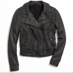 EUC Madewell Washed Leather Moto Jacket Black Hdwr
